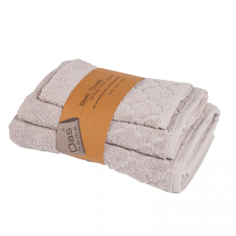 DAS HOME ΣΕΤ ΠΕΤΣΕΤΕΣ 3ΤΕΜΑΧΙΩΝ BEST 0790 GREY