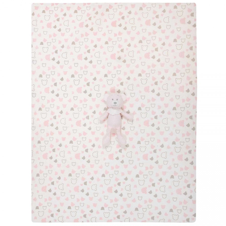 GREENWICH POLO CLUB ΚΟΥΒΕΡΤΑ ΠΙΚΕ 75X100 ΒΑΒΥ ESSENTIAL 8855 PINK, WHITE