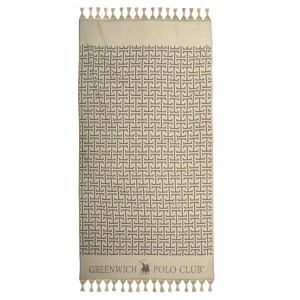 GREENWICH POLO CLUB ΠΕΤΣΕΤΑ-ΠΑΡΕΟ 90Χ170 4057 BEIGE, BLACK