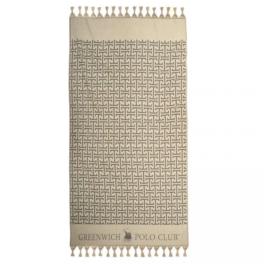 GREENWICH POLO CLUB ΠΕΤΣΕΤΑ-ΠΑΡΕΟ 90Χ170 4057 BEIGE, BLACK