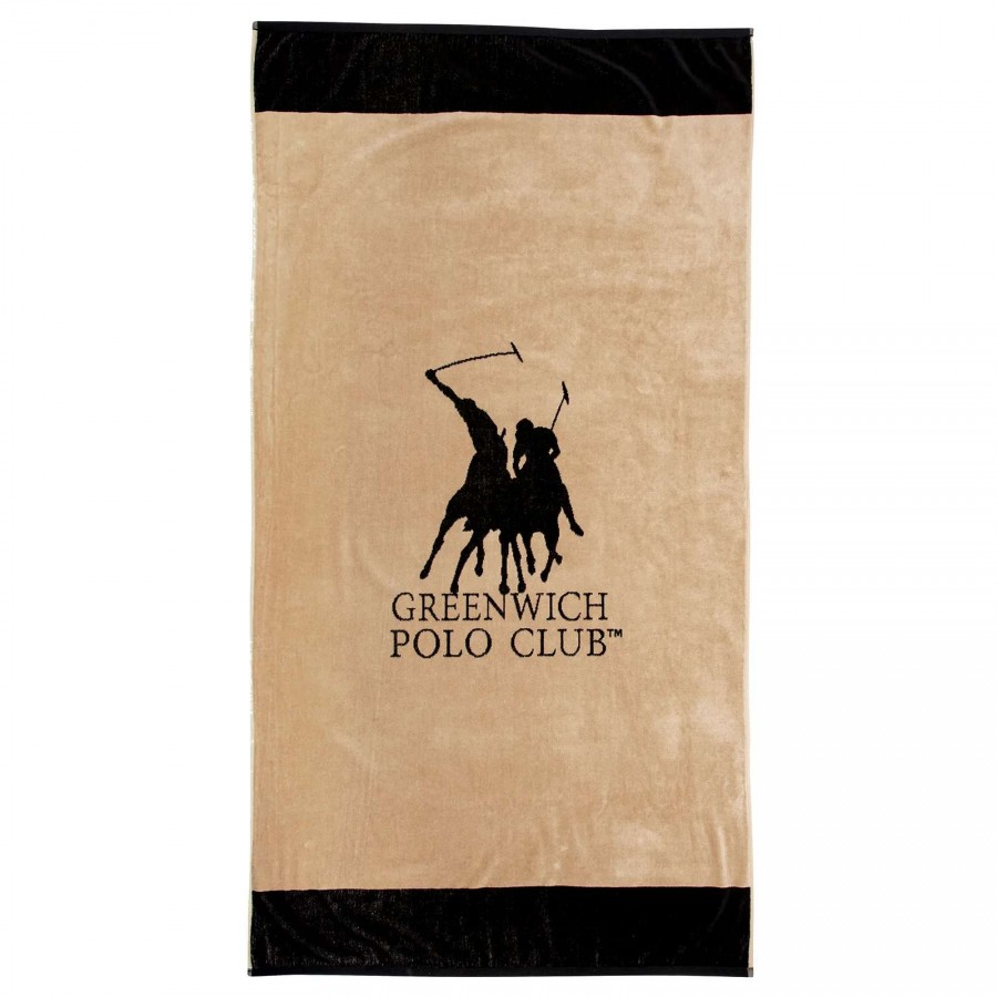 GREENWICH POLO CLUB ΠΕΤΣΕΤΑ ΘΑΛΑΣΣΗΣ 90Χ170 4046 BLACK, TAUPE
