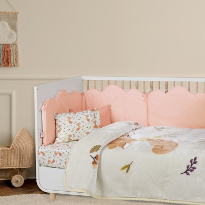 4978 Κουβέρτα Velour  Relax Κούνιας Beige/Teracotta 110X140 Das Home