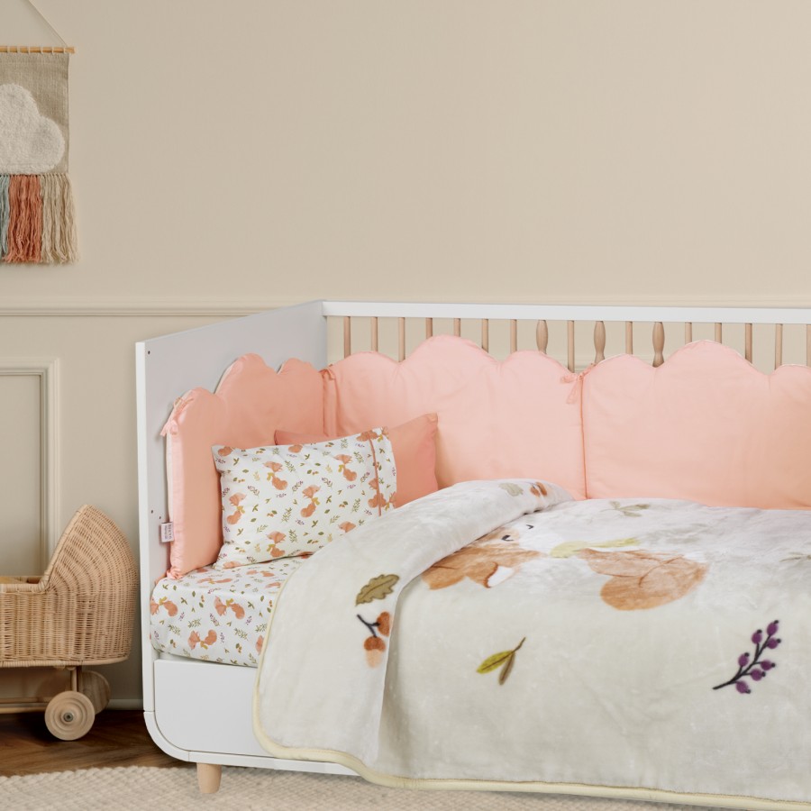 4978 Κουβέρτα Velour  Relax Κούνιας Beige/Teracotta 110X140 Das Home