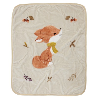 4978 Κουβέρτα Velour  Relax Κούνιας Beige/Teracotta 110X140 Das Home