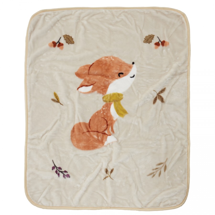 4978 Κουβέρτα Velour  Relax Κούνιας Beige/Teracotta 110X140 Das Home