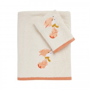 4978 Σετ Πετσέτες 2Τμχ Κεντητές Baby Fun  Ivory/Teracotta  Das Home