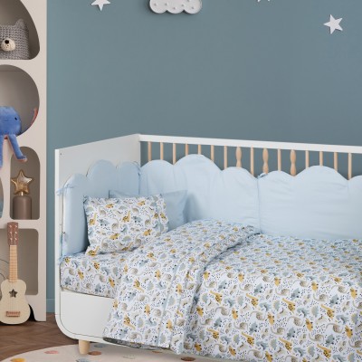 4977 Σετ Σεντόνια Baby Fun Κούνιας Taupe/Mint 130X170 Das Home