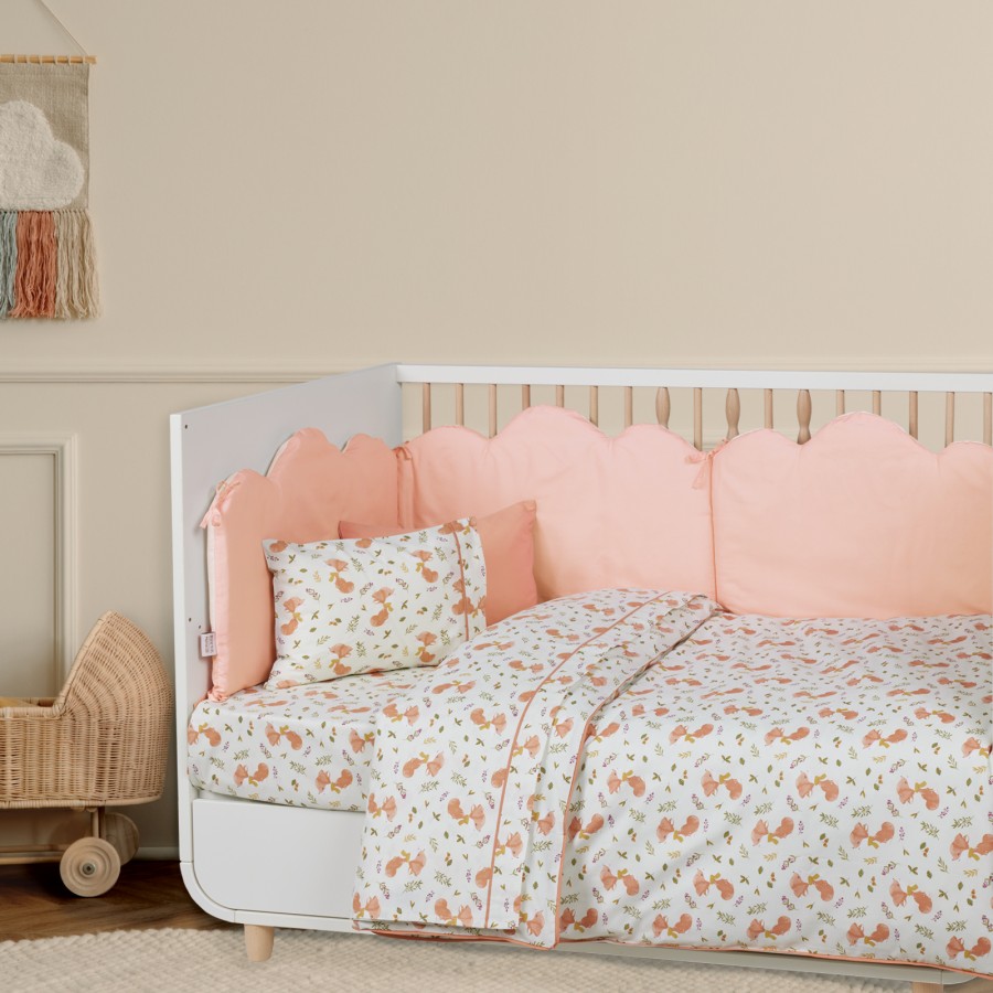 4978 Σετ Σεντόνια Baby Fun Κούνιας Beige/Teracotta 130X170 Das Home