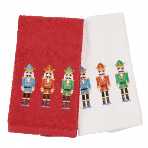 0810 Christmas Ποτηρόπανα Σετ 2Τμχ   Red/White 30X50 Das Home