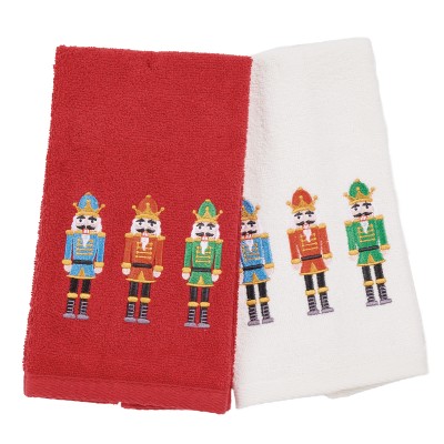 0810 Christmas Ποτηρόπανα Σετ 2Τμχ   Red/White 30X50 Das Home