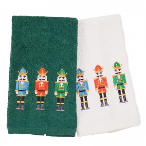 0811 Christmas Ποτηρόπανα Σετ 2Τμχ   Green/White 30X50 Das Home