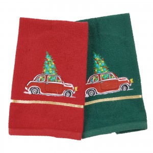 0812 Christmas Ποτηρόπανα Σετ 2Τμχ   Red/Green 30X50 Das Home