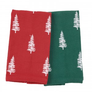 0815 Christmas Ποτηρόπανα Σετ 2Τμχ   Red/Green 30X50 Das Home