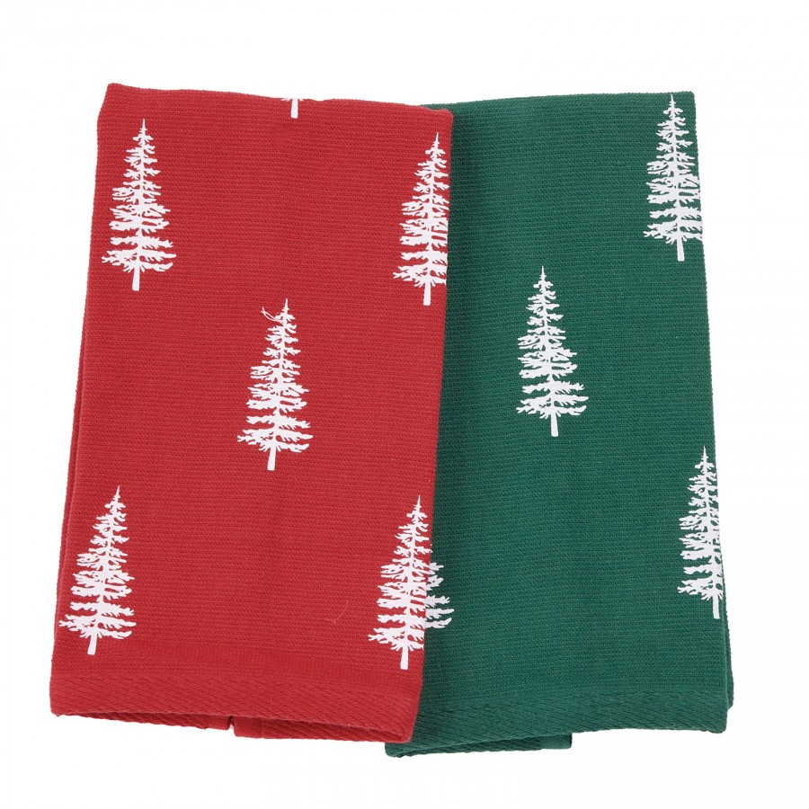 0815 Christmas Ποτηρόπανα Σετ 2Τμχ   Red/Green 30X50 Das Home