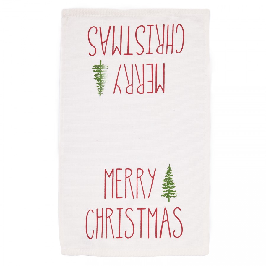 0816 Christmas Ποτηρόπανα Σετ 2Τμχ   White/Red 30X50 Das Home