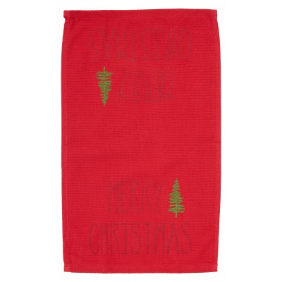 0816 Christmas Ποτηρόπανα Σετ 2Τμχ   White/Red 30X50 Das Home