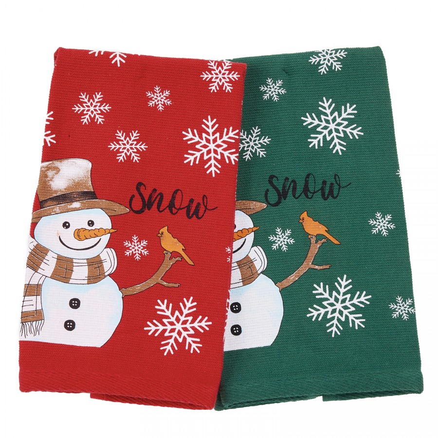 0817 Christmas Ποτηρόπανα Σετ 2Τμχ   Red/Green 30X50 Das Home