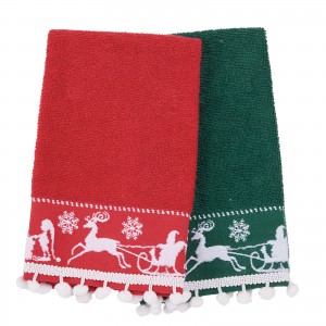 0818 Christmas Ποτηρόπανα Σετ 2Τμχ   Red/Green 30X50 Das Home