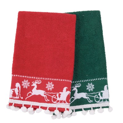 0818 Christmas Ποτηρόπανα Σετ 2Τμχ   Red/Green 30X50 Das Home