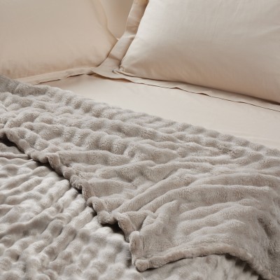 1370 Κουβέρτα Fleece Μονή  Taupe 160X220 Das Home