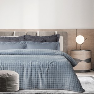 1371 Κουβέρτα Fleece Υπέρδιπλη  Light Blue 220X240 Das Home