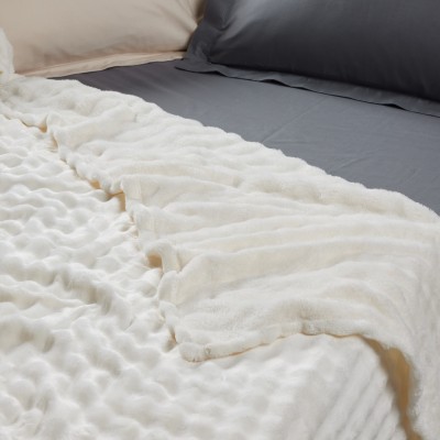 1369 Κουβέρτα Fleece King Size Ivory 240X260 Das Home