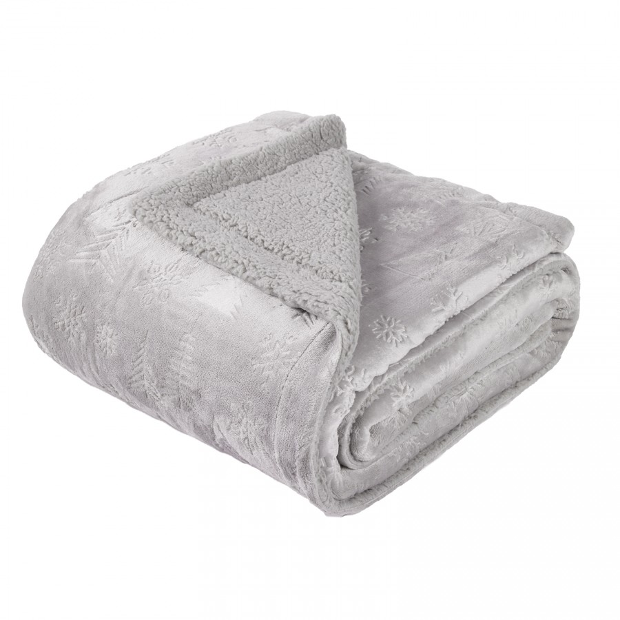 1373 Κουβέρτα Fleece  Christmas  Grey 130X170 Das Home