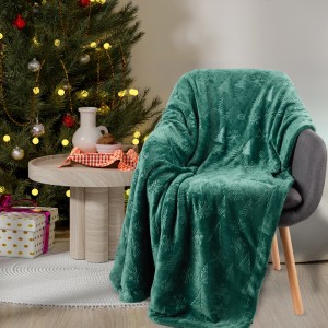 1374 Κουβέρτα Fleece  Christmas  Green 130X170 Das Home