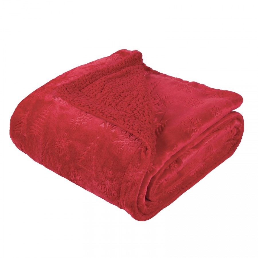 1375 Κουβέρτα Fleece  Christmas  Red 130X170 Das Home