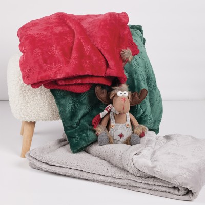1375 Κουβέρτα Fleece  Christmas  Red 130X170 Das Home