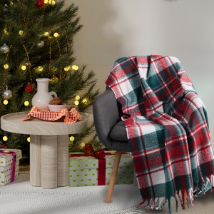 1378 Κουβέρτα Καναπέ   Green/Red 130X170 Das Home
