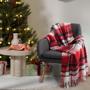 1379 Κουβέρτα Καναπέ   Red/Black 130X170 Das Home
