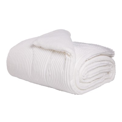 1364 Κουβερτοπάπλωμα Sherpa Μονό  White 160X220 Das Home