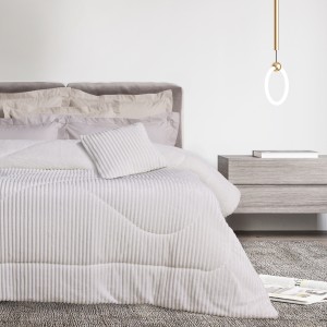1364 Κουβερτοπάπλωμα Sherpa Μονό  White 160X220 Das Home