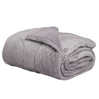 1365 Κουβερτοπάπλωμα Sherpa Μονό  Grey 160X220 Das Home