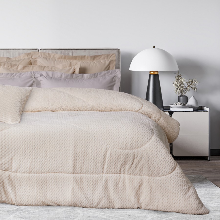 1366 Κουβερτοπάπλωμα Sherpa Μονό  Ecru 160X220 Das Home 1366 Κουβερτοπάπλωμα Sherpa Μονό  Ecru 160X220 Das Home