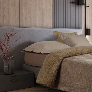 1367 Κουβερτοπάπλωμα Sherpa Μονό  Taupe 160X220 Das Home