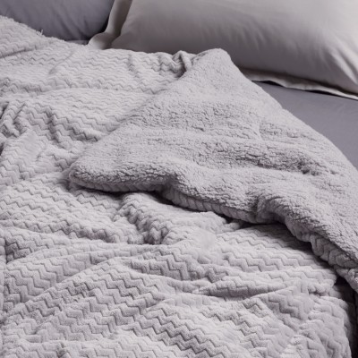 1368 Κουβερτοπάπλωμα Sherpa Υπέρδιπλο  Grey 220X240 Das Home
