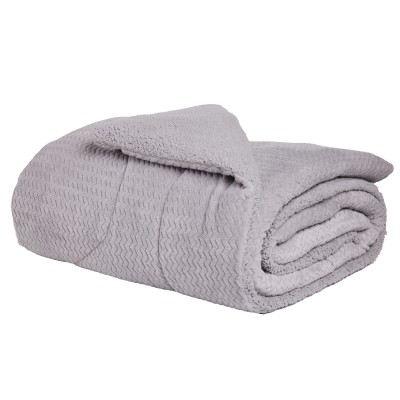 1368 Κουβερτοπάπλωμα Sherpa Υπέρδιπλο  Grey 220X240 Das Home