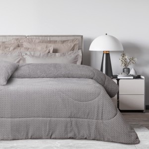 1368 Κουβερτοπάπλωμα Sherpa Υπέρδιπλο  Grey 220X240 Das Home
