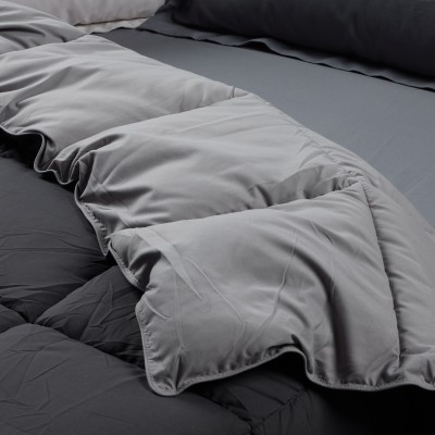 9693 Πάπλωμα Μονό Happy Micro  Grey/Black 160X220 Das Home