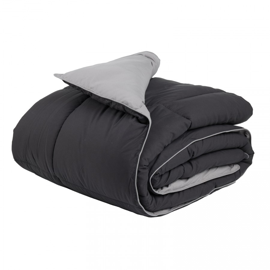 9693 Πάπλωμα Μονό Happy Micro  Grey/Black 160X220 Das Home