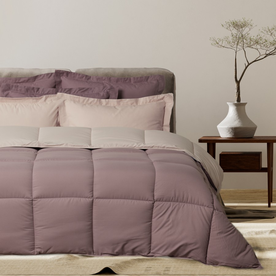 9691 Πάπλωμα Υπέρδιπλο Happy Micro  Beige/Purple 220X240 Das Home