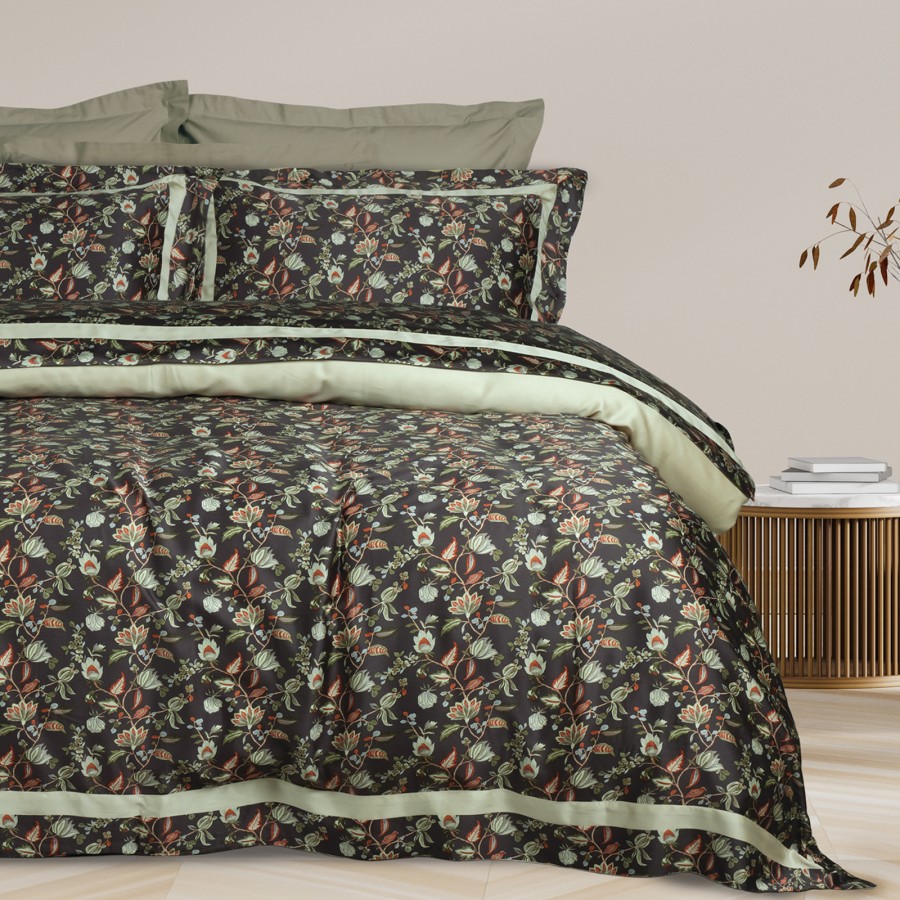 1706 Παπλωματοθήκη Σετ Υπέρδιπλη Executive  Green/Grey 220X240 Das Home