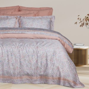 1707 Παπλωματοθήκη Σετ Υπέρδιπλη Executive  Pink 220X240 Das Home