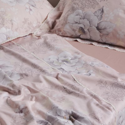 1711 Παπλωματοθήκη Σετ Υπέρδιπλη Prestige  Pink/Grey 220X240 Das Home