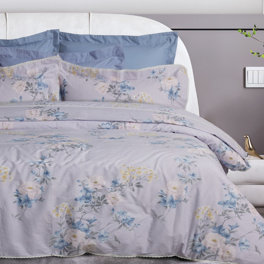 1710 Σεντόνια Σετ Prestige King Size Lilac/Grey 250X270 Das Home