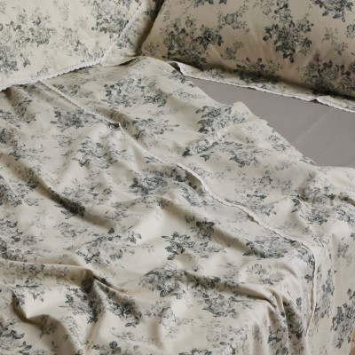 1712 Σεντόνια Σετ Prestige King Size Ivory/Grey 250X270 Das Home