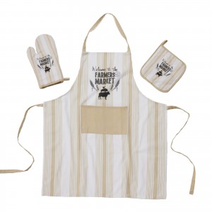 0864 Σετ Κουζίνας 3Τμχ  Ecru  Das Home