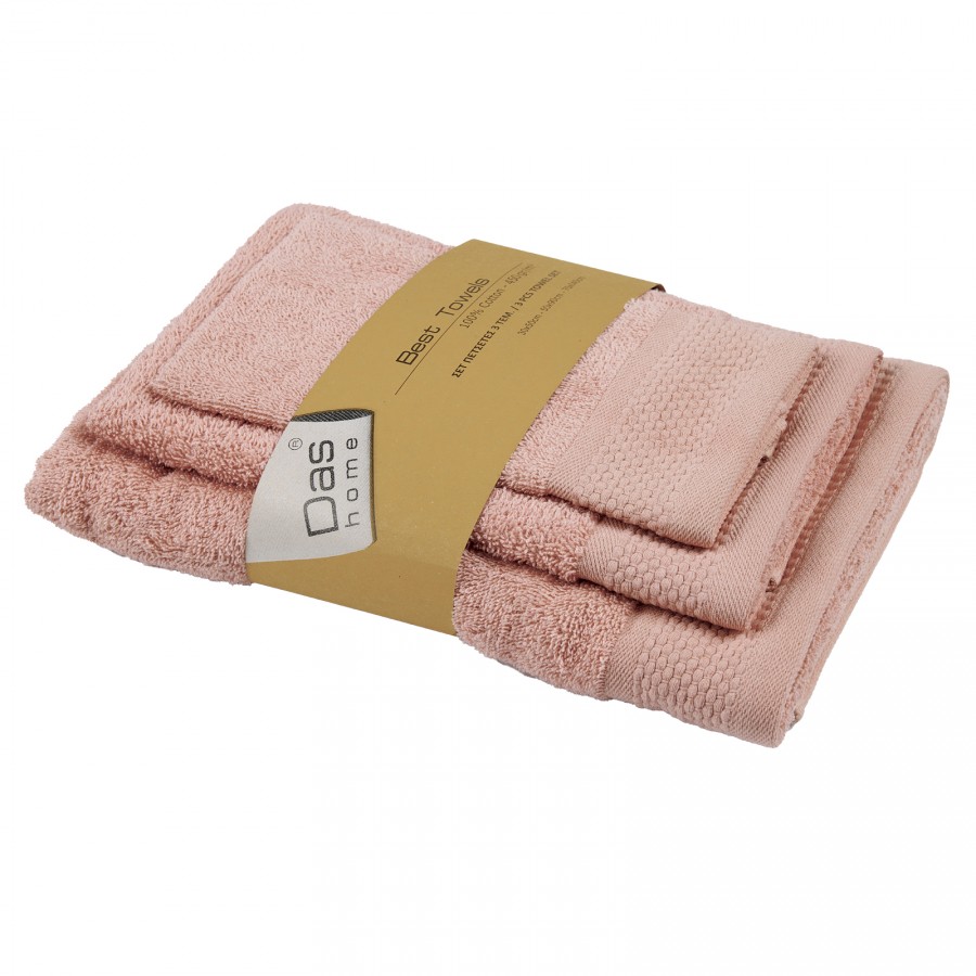 0832 Σετ Πετσέτες 3Τμχ Best  Pink  Das Home